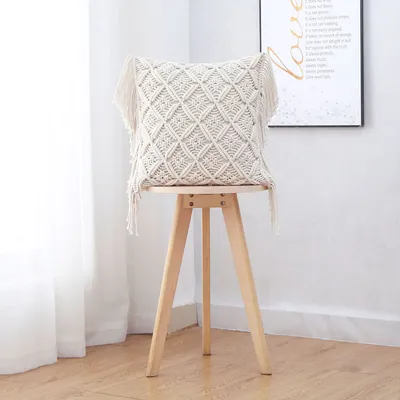 Hand-knitted Cotton Rope Craft Pillowcase