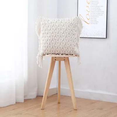 Hand-knitted Cotton Rope Craft Pillowcase