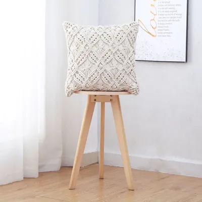 Hand-knitted Cotton Rope Craft Pillowcase