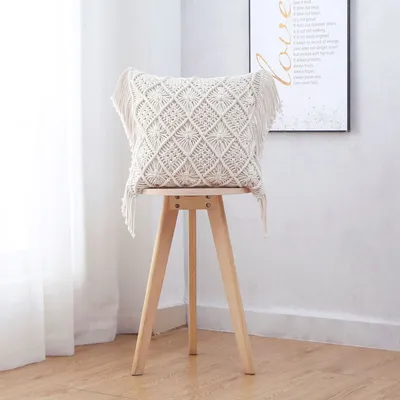 Hand-knitted Cotton Rope Craft Pillowcase