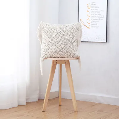 Hand-knitted Cotton Rope Craft Pillowcase