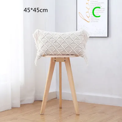 Hand-knitted Cotton Rope Craft Pillowcase