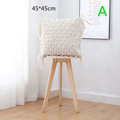 Hand-knitted Cotton Rope Craft Pillowcase