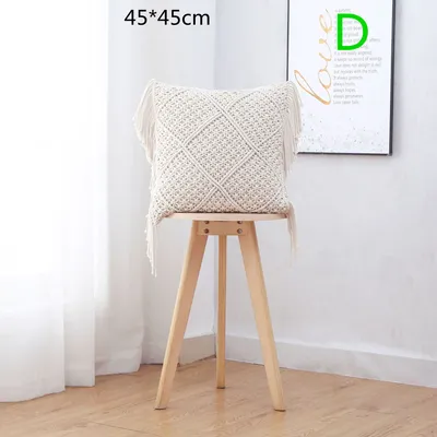 Hand-knitted Cotton Rope Craft Pillowcase