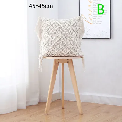 Hand-knitted Cotton Rope Craft Pillowcase