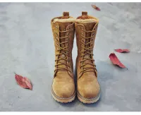 Women's High-top Leather Padded Warm Snow Boots