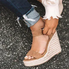 Fish Mouth Sandals With Trifle Sole Wedge Belt Buckle