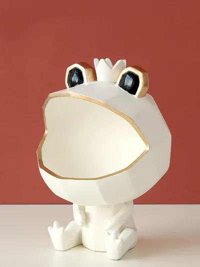 Creative Frog Candy Box Resin Crafts Living Room Entrance Remote Key Storage Decoration