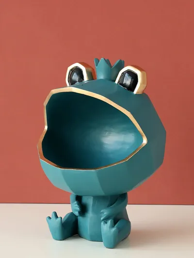 Creative Frog Candy Box Resin Crafts Living Room Entrance Remote Key Storage Decoration
