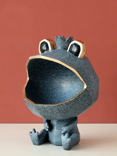 Creative Frog Candy Box Resin Crafts Living Room Entrance Remote Key Storage Decoration