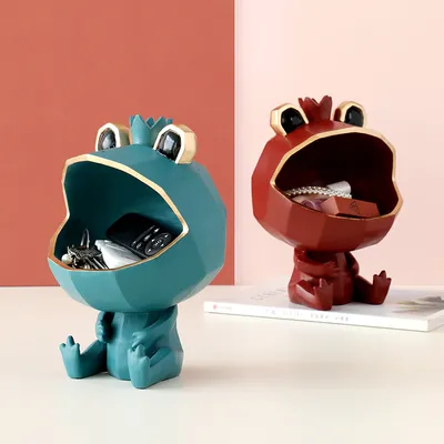 Creative Frog Candy Box Resin Crafts Living Room Entrance Remote Key Storage Decoration