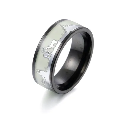 Christmas Gift Elk Titanium Steel Luminous Ring