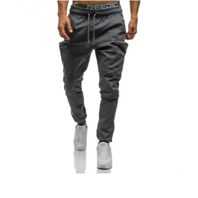 Slim-fit Sports Pocket Stitching Mid-waist Camouflage Trousers