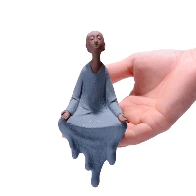 Cute Novice Monk Buddha Statue Living Room Office Decoration Craft Gift