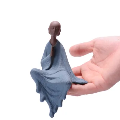 Cute Novice Monk Buddha Statue Living Room Office Decoration Craft Gift