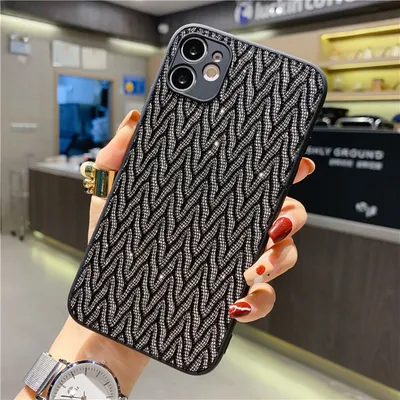 Fine Hole Liquid Glitter Fabric Phone Case