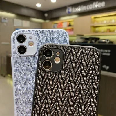 Fine Hole Liquid Glitter Fabric Phone Case