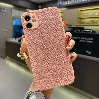 Fine Hole Liquid Glitter Fabric Phone Case