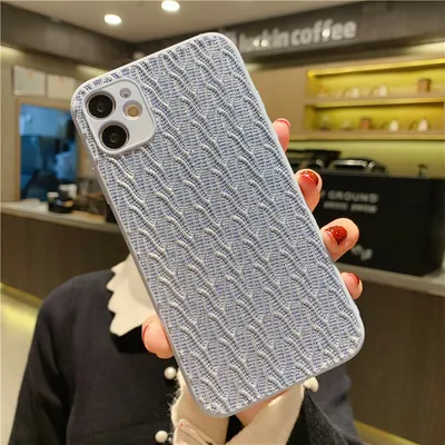 Fine Hole Liquid Glitter Fabric Phone Case