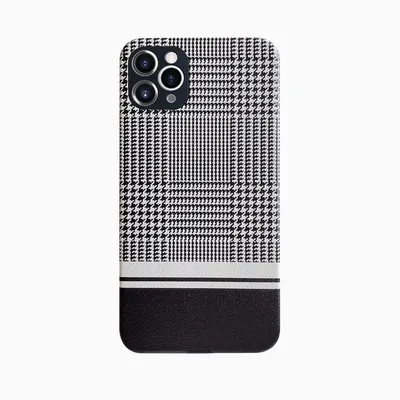 Compatible With AppleHoundstooth Leather Phone Soft Case