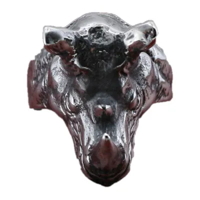 Men's Rhino Head Alloy Band Bracelet with Ring
