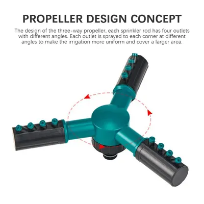 360 Degree Automatic Garden Sprinklers Watering Grass Lawn Rotary Nozzle