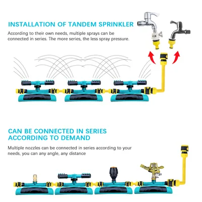 360 Degree Automatic Garden Sprinklers Watering Grass Lawn Rotary Nozzle