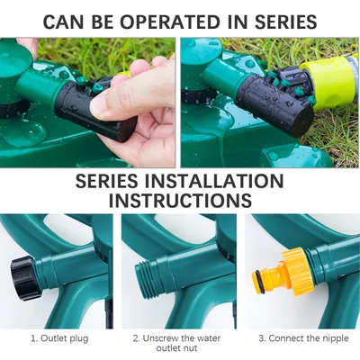 360 Degree Automatic Garden Sprinklers Watering Grass Lawn Rotary Nozzle