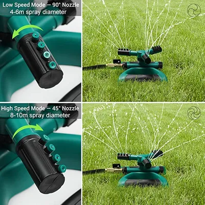 360 Degree Automatic Garden Sprinklers Watering Grass Lawn Rotary Nozzle