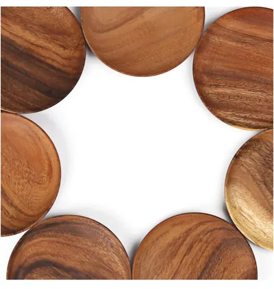 Solid Wood, Whole Wood Dish, Acacia Fruit Plate And Tableware
