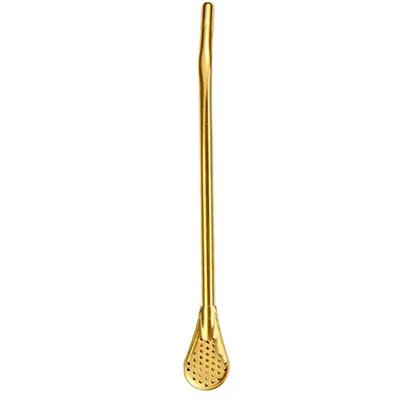 Stirring Spoon With Stainless Steel Filter Straw