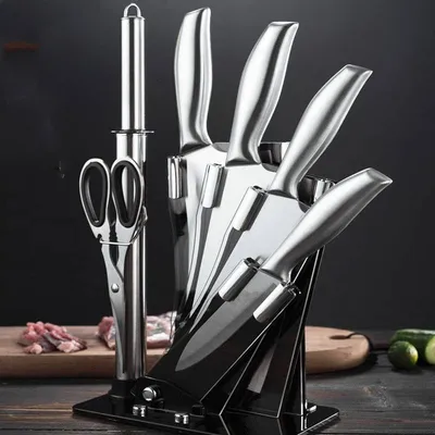 Acrylic Tool Holder Full Steel Handle 6 Piece Kitchen Tool Holder