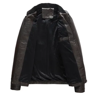 Men's Stand Collar Slim Short PU Motorcycle Leather Jacket