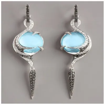 Creative Peacock Bird Diamond Earrings Women