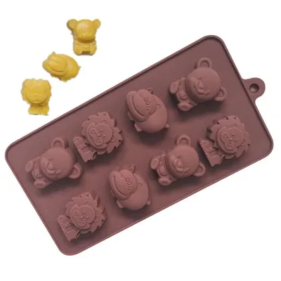 Cartoon Lion Bull And Bear Chocolate Mold