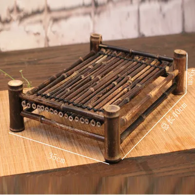 Handmade Purple Bamboo Cup Holder Bamboo Tray Bamboo Crafts Tea Ceremony Accessories Home Tea Tray