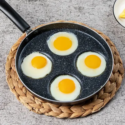 Love Frying Pan Non-Stick Flat Bottom Four-Hole Omelette Pan