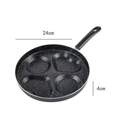 Love Frying Pan Non-Stick Flat Bottom Four-Hole Omelette Pan