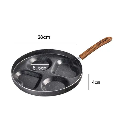 Love Frying Pan Non-Stick Flat Bottom Four-Hole Omelette Pan