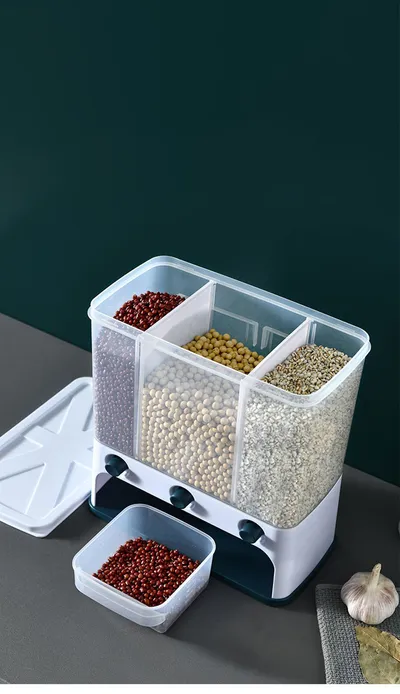 Food Storage Box Plastic Clear Container Wall-mounted Grain Storage Box for Whole Grains Kitchen Storage Container