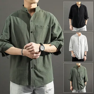 Loose Plus Size Summer Tooling Mid-sleeve Shirt