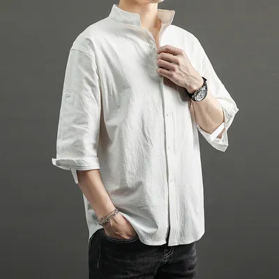 Loose Plus Size Summer Tooling Mid-sleeve Shirt