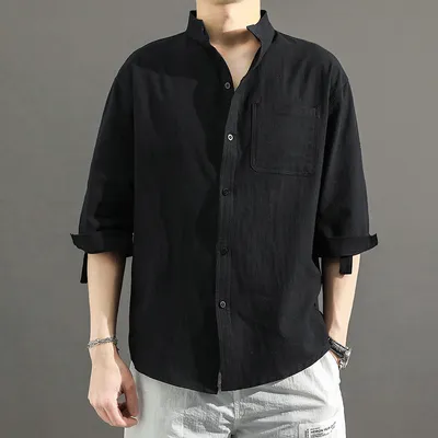 Loose Plus Size Summer Tooling Mid-sleeve Shirt
