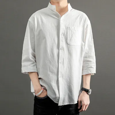 Loose Plus Size Summer Tooling Mid-sleeve Shirt
