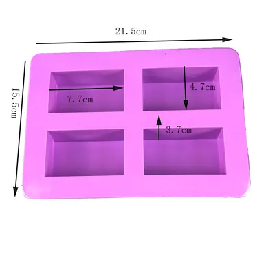 Four-Hole Rectangular Silicone Cake Baking Mold