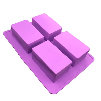 Four-Hole Rectangular Silicone Cake Baking Mold