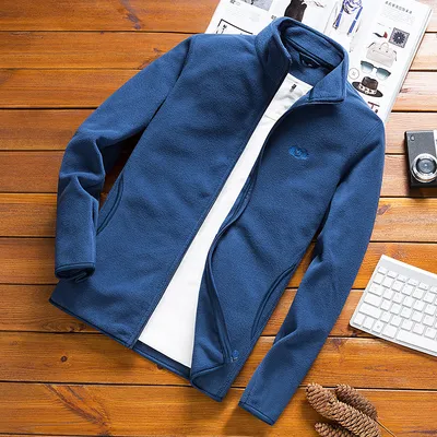 Men's Stand-Collar Cardigan Jacket Fleece Clothes
