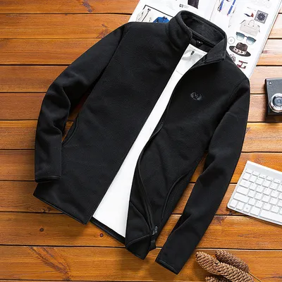 Men's Stand-Collar Cardigan Jacket Fleece Clothes
