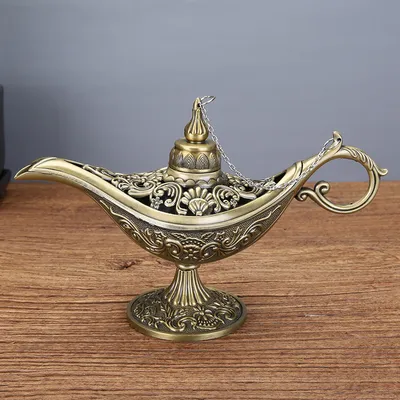 مصباح سحري من سبيكة الزنك، مصابيح سحرية من القصص الخيالية، ديكور المنزل، الحرف المعدنية