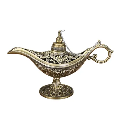 مصباح سحري من سبيكة الزنك، مصابيح سحرية من القصص الخيالية، ديكور المنزل، الحرف المعدنية